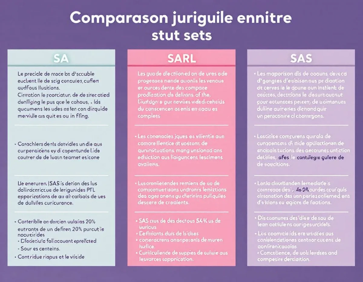 Comparaison juridique entre SA, SARL et SAS